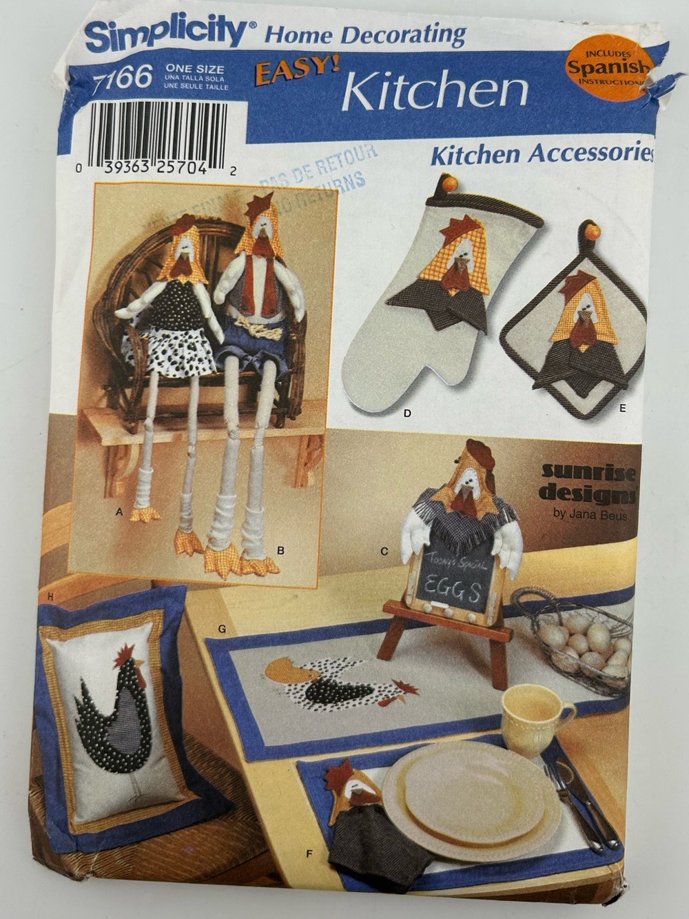 🪡 Simplicity Chicken Kitchen Accessories Sewing 7166